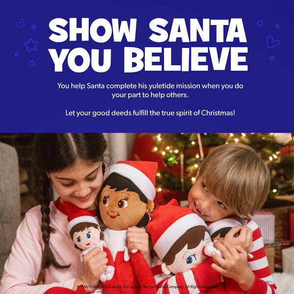 The Elf on the Shelf Plushee Pals - 17-inch Scout Elf Plush Toys - Huggable and Lovable Brown Eyed Girl Stuffed Elf Plush