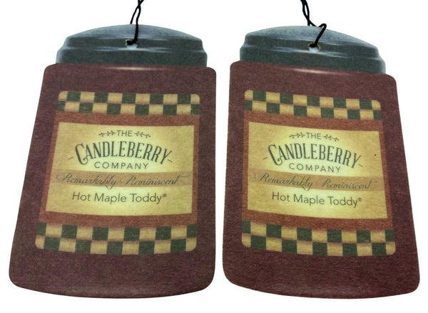 Candleberry Hot Maple Toddy Car Air Freshener | Provides Long Lasting Scent for Auto or Home | 2 Pack