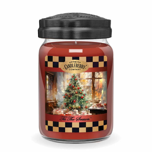 Candleberry Candles Fall and Winter Scents | Strong Fragrances for Home | Hand Poured in The USA | Highly Scented & Long Lasting | Large Jar 26 oz (Tis The Season)