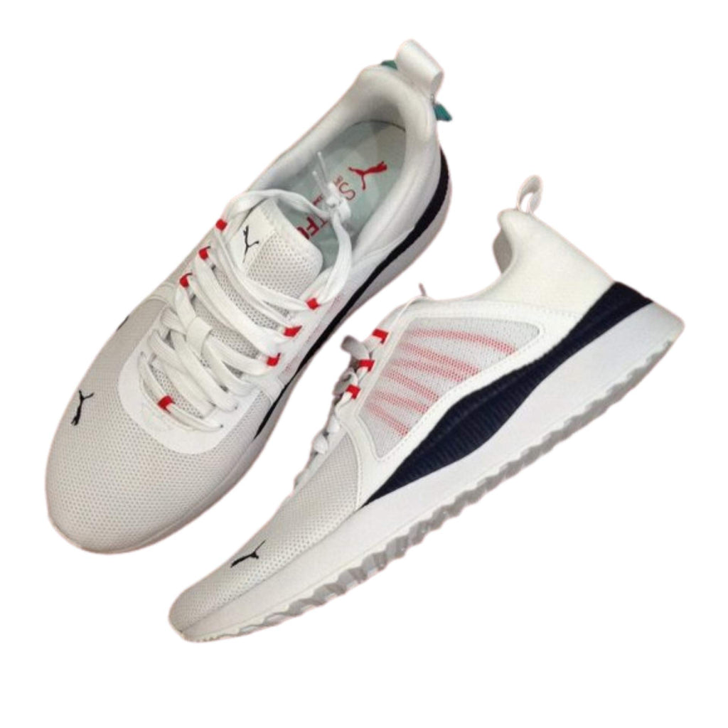 PUMA Mens Pacer Net Cage Shoes White/Red/Blue 11M