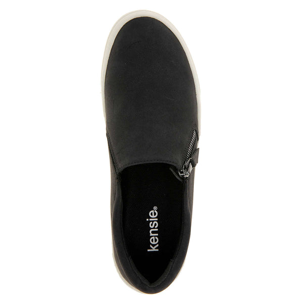 Kensie Soren Black Women's Fashion Low Top Sneaker - Ladies Casual Shoe