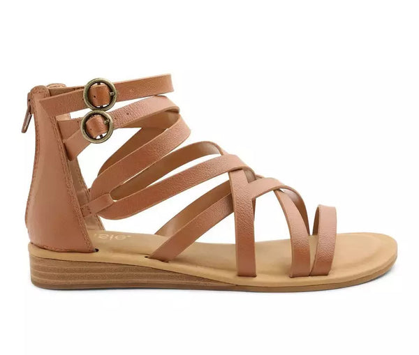 Kensie Women's Gladiator Strap Sandal Flat Fisherman Open Toe Cross Strappy Sandals