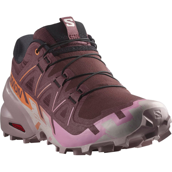 Salomon Speedcross 6 Trail Running and Hiking Shoe Womens Catawba Grape/Papaya/Deauville mauve Size 8