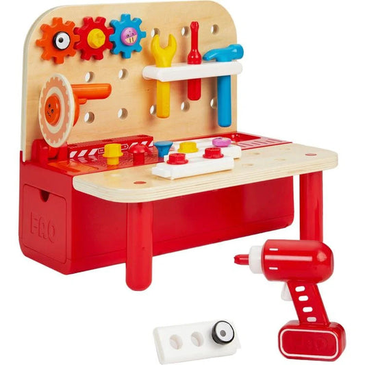 Pro Tools Workbench 4-in-1 Hardware Station Mini Play Tool Workbench Set for Kids Toddlers - Montessori Toys for 18 Months 2 3 4 5 Years Old Boys Girls