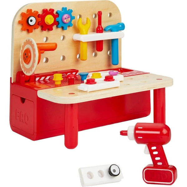 Pro Tools Workbench 4-in-1 Hardware Station Mini Play Tool Workbench Set for Kids Toddlers - Montessori Toys for 18 Months 2 3 4 5 Years Old Boys Girls
