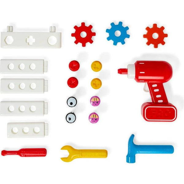 Pro Tools Workbench 4-in-1 Hardware Station Mini Play Tool Workbench Set for Kids Toddlers - Montessori Toys for 18 Months 2 3 4 5 Years Old Boys Girls