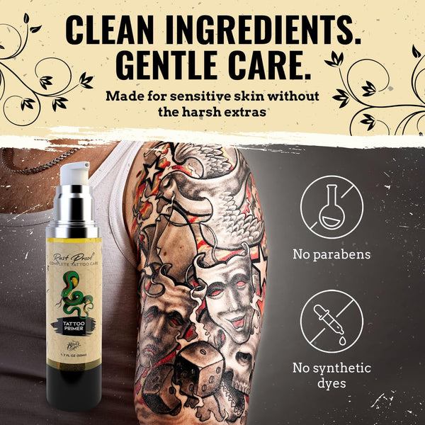 Nirvanta Rust Proof Tattoo Sealer 1.7 fl oz – Tattoo Sealing Body Lotion for Pre-Care & Long Term Ink Maintenance