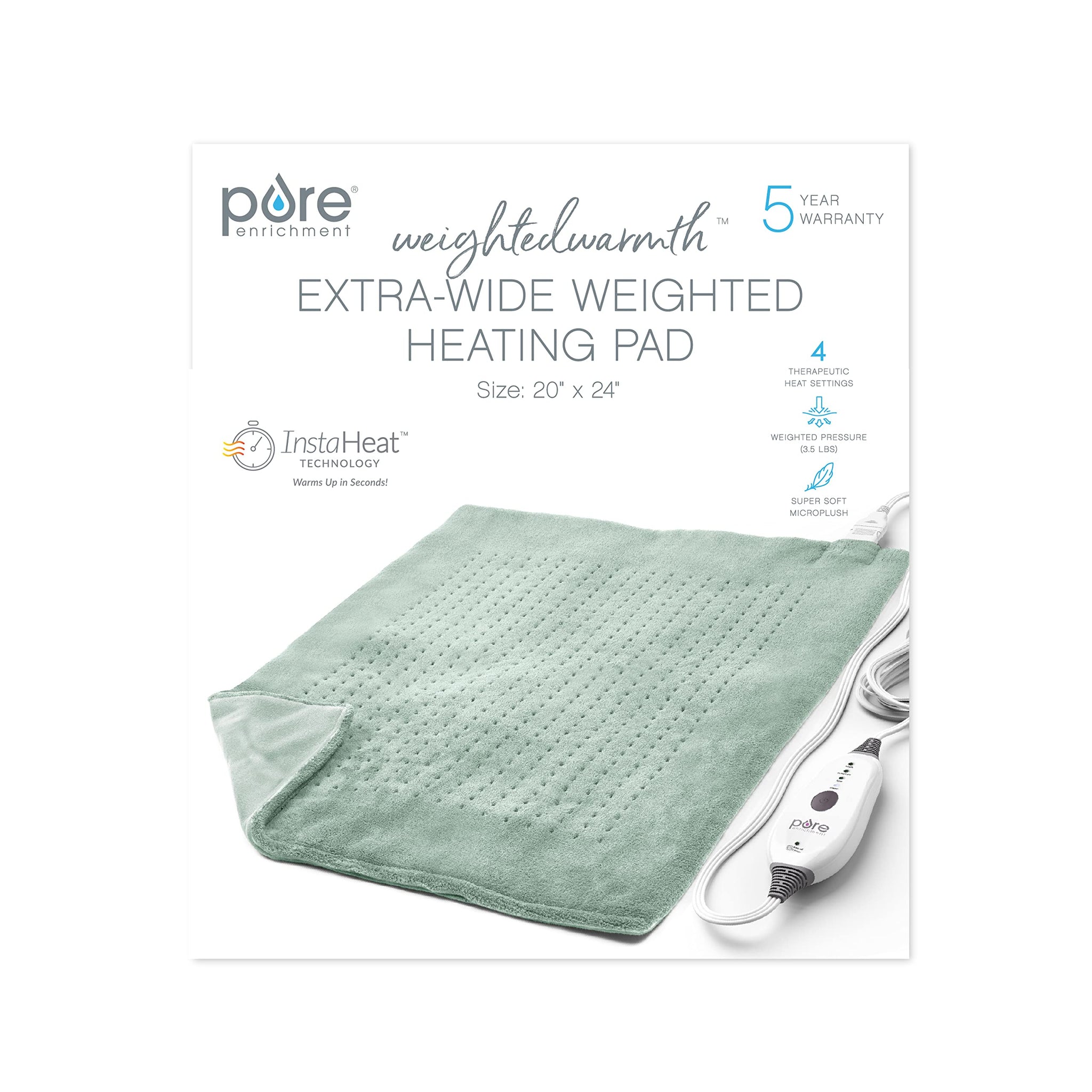 Pure Enrichment Ultra-Wide Weighted Electric Heating Pad___________________FUMA