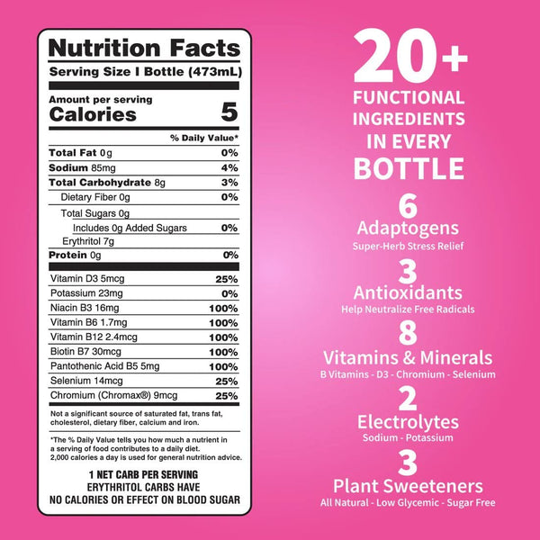 DRNX 12 Pack Adaptogenic Waters Complete Hydration Enhanced Beverage - Zero Sugar - 5 Calories - Super Herbs, B & D Vitamins, Antioxidants, Keto Friendly, All Natural (Variety Pack)