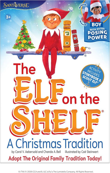 The Elf on the Shelf Box Set - Poseable Boy Scout Elf with Brown Eyes