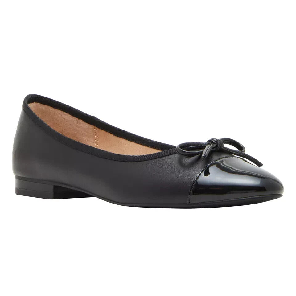 Steve Madden Glossie Black Ladies' Flat Ballerinas Ballets