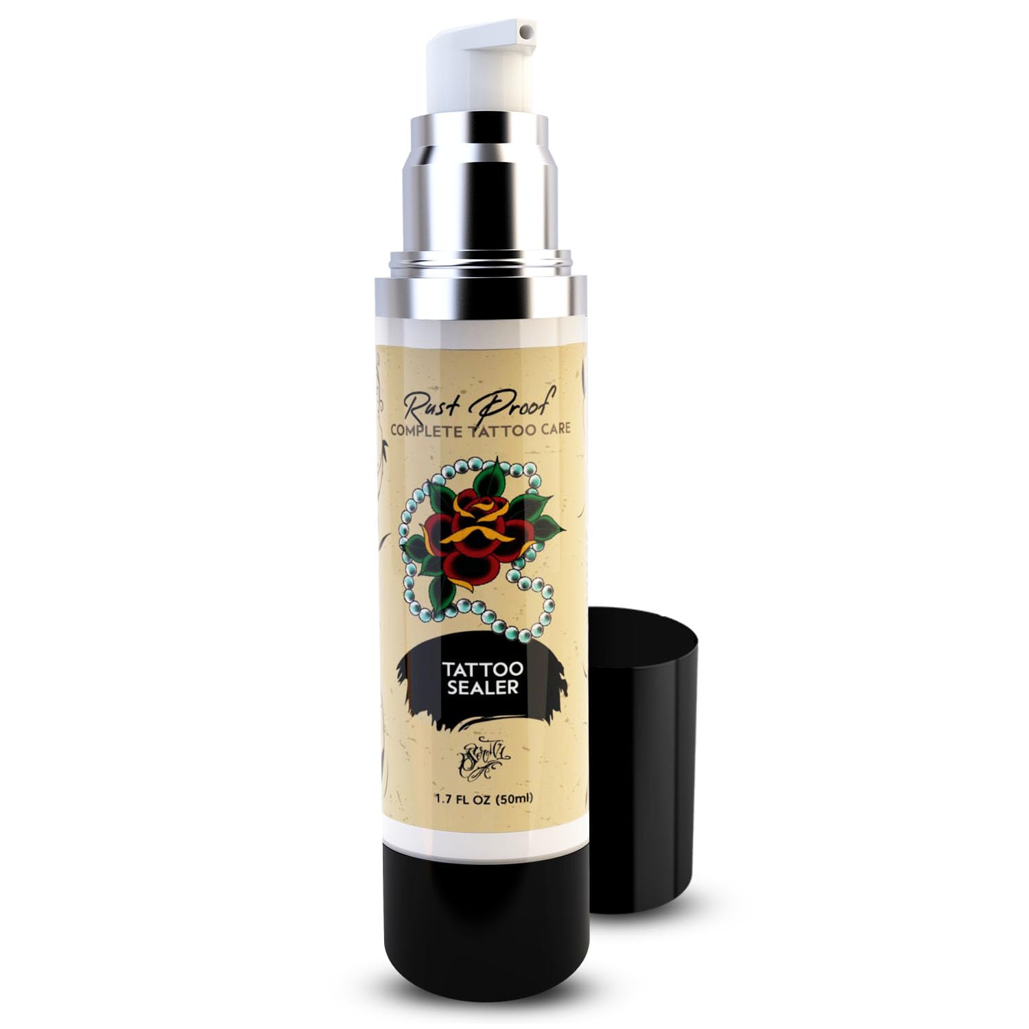 Nirvanta Rust Proof Tattoo Sealer 1.7 fl oz – Tattoo Sealing Body Lotion for Pre-Care & Long Term Ink Maintenance