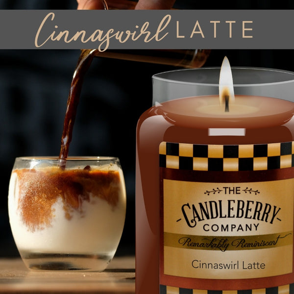 Candleberry Candles | Cinnaswirl Latte Candle | Best Candles on The Market | Hand Poured in The USA | Highly Scented & Long Lasting | Large Jar 26 oz