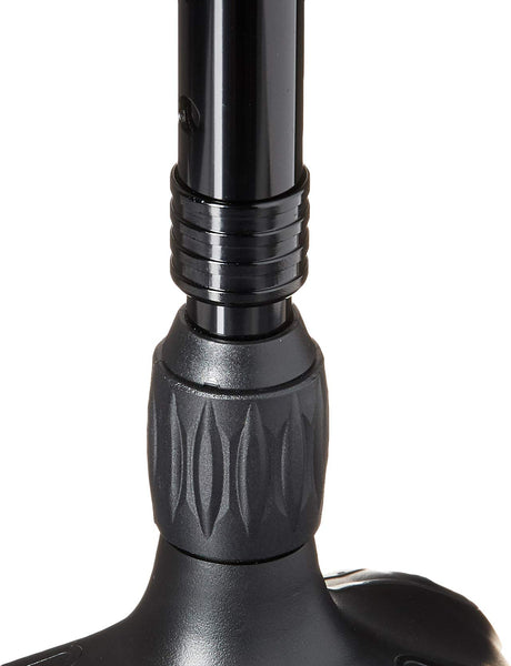 Harvy Quad Cane - Walking Stick for Men and Women - Lightweight Adjustable Folding Cane - Right and Left Hand Grip for Stability Comfort Support - Four Prong Base - Black