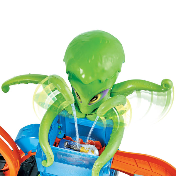 Hot Wheels City Ultimate Octo Car Wash Playset with No-Spill Water Tanks & 1 Color Reveal Car that Transforms with Water, 4+ ft Long, Connects to Other Sets, Gift for Kids 4 Years Old & Up