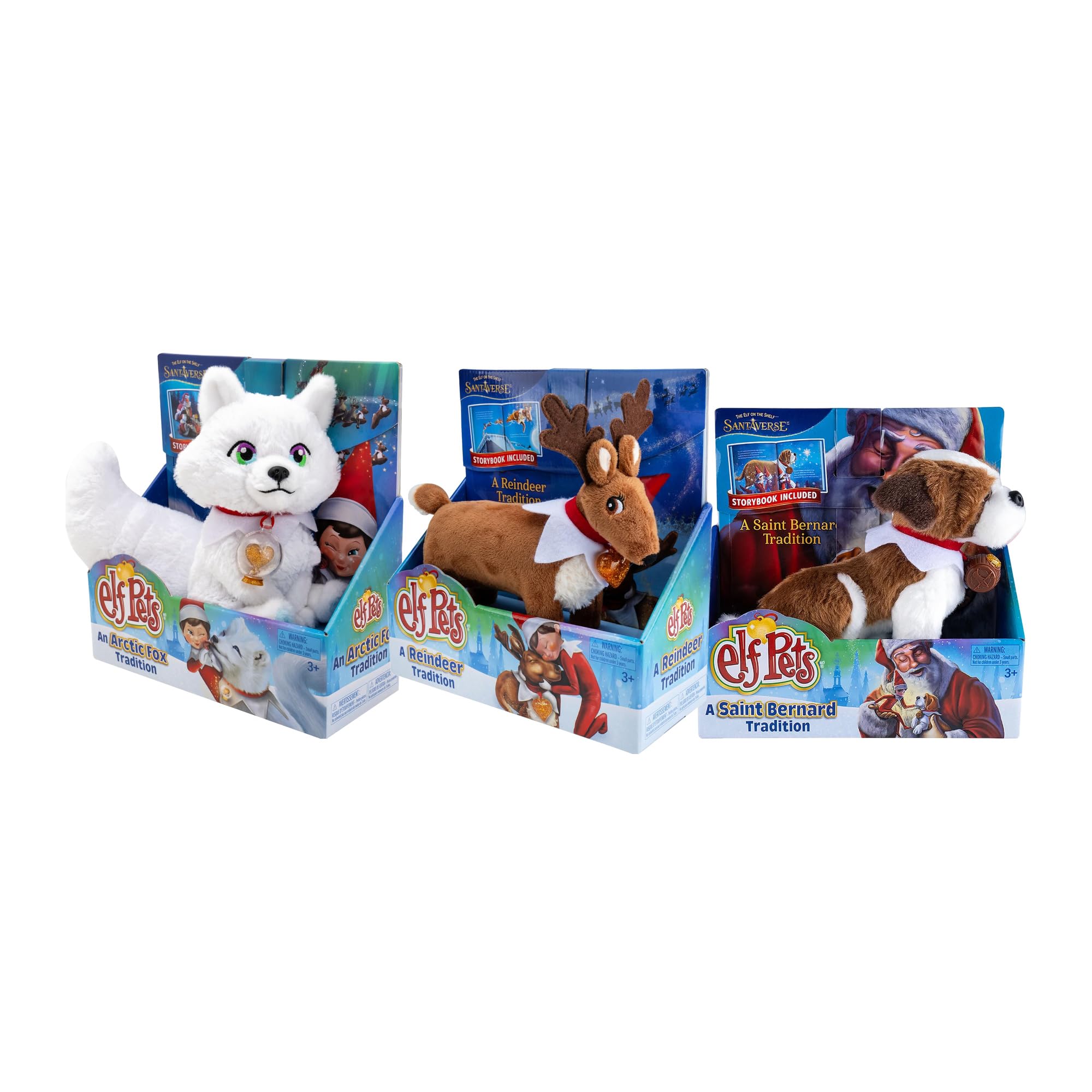 The Elf on the Shelf Pets 3-Pack: Arctic Fox, Reindeer & St. Bernard