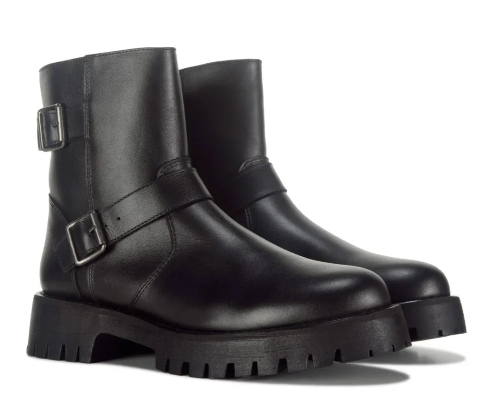 Steve Madden Women's Crusader Black Ankle Boot - Ladies Leather Bootie