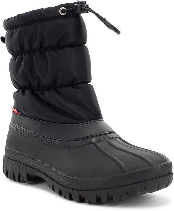 Chooka Women's Nylon Mid-Calf Winter Snow Boot | Outdoor Cold Weather Faux Fur Puffer Boot