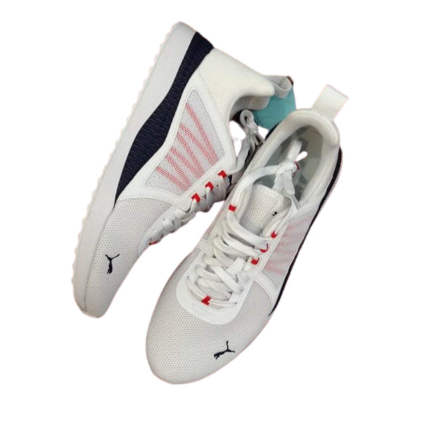 PUMA Mens Pacer Net Cage Shoes White/Red/Blue 11M