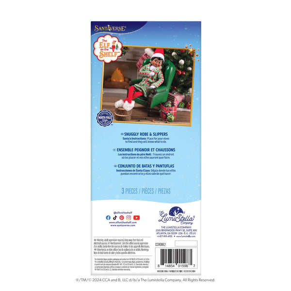 The Elf on the Shelf Claus Couture Snuggly Robe and Slippers Set – Cozy Holiday Robe and Slippers for Your Scout Elf -