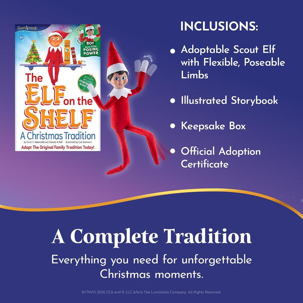 The Elf on the Shelf Box Set - Poseable Boy Scout Elf with Blue Eyes
