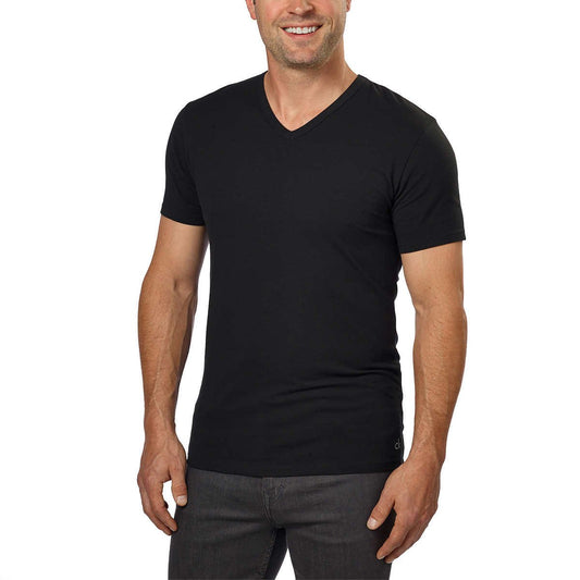 Calvin Klein Cotton Stretch V-Neck, Classic Black Fit T-Shirt, Men's (3-pack)