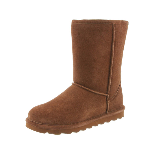 Bearpaw Elle Short Boot Suede Womens size 6 Hickory Brown