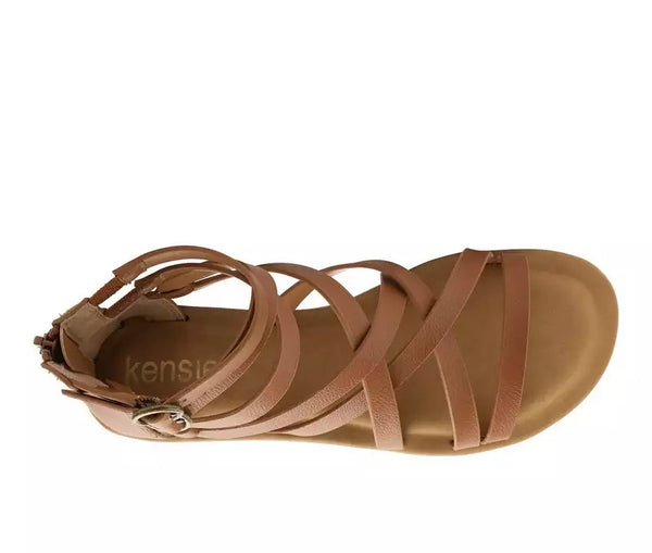 Kensie Women's Gladiator Strap Sandal Flat Fisherman Open Toe Cross Strappy Sandals