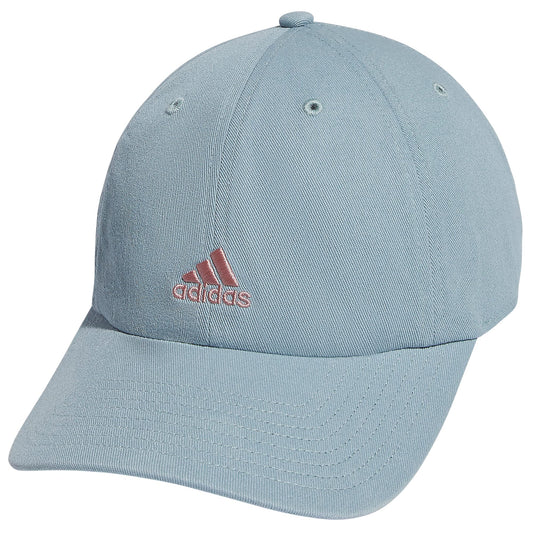 adidas Women's Saturday Baseball Cap  Adjustable Ladies Cotton Hat, Athletic Relaxed Fit - Magic Grey/Wonder Mauve Pink