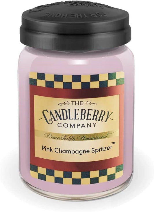 Candleberry Candles | Strong Fragrances for Home | Hand Poured in The USA | Highly Scented & Long Lasting | Large Jar 26 oz | Spring Scents (Pink Champagne Spritzer)