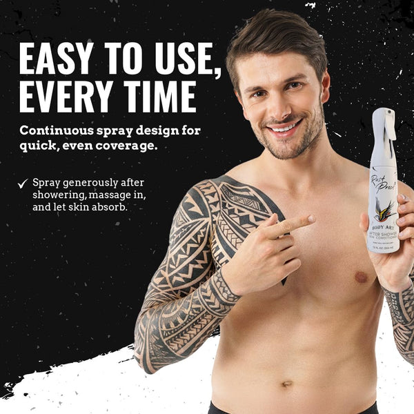 Nirvanta Rust Proof After-Shower Skin Conditioner 12 fl oz – Spray Lotion That Locks in Moisture with 14 Essential Oils – Best Tattoo Aftercare Spray to Hydrate, Nourish & Help Maintain Vibrant Look