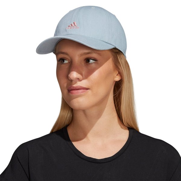 adidas Women's Saturday Baseball Cap  Adjustable Ladies Cotton Hat, Athletic Relaxed Fit - Magic Grey/Wonder Mauve Pink