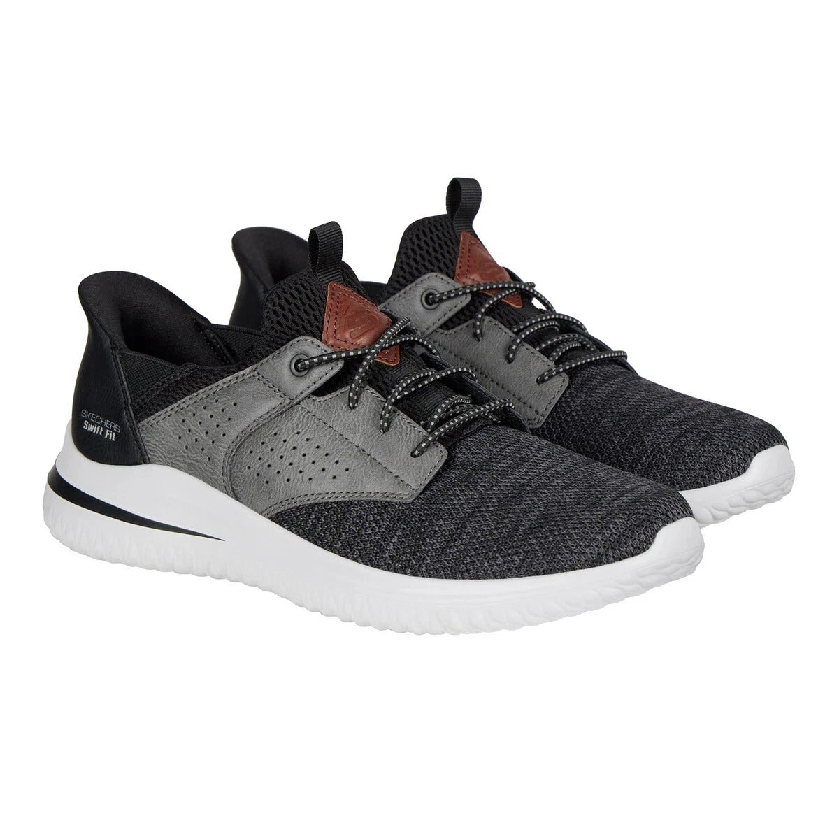 Skechers Men's Delson Hands Free Swift Fit Tennis Shoe Casual Sneaker Tan