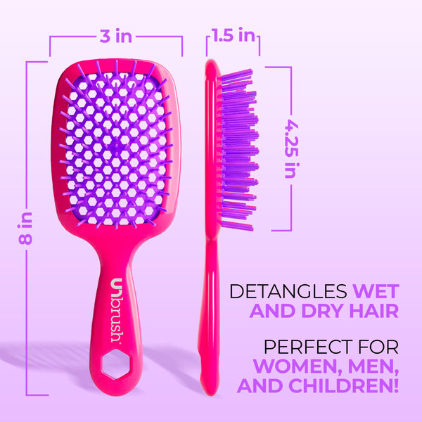 FHI Heat UNbrush Detangling Brush for Pain-Free Brushing on All Wet or Dry Hair Types  Durable DuoFlex Anti-Static Bristles, Lightweight Handle, Vented Hair Brush