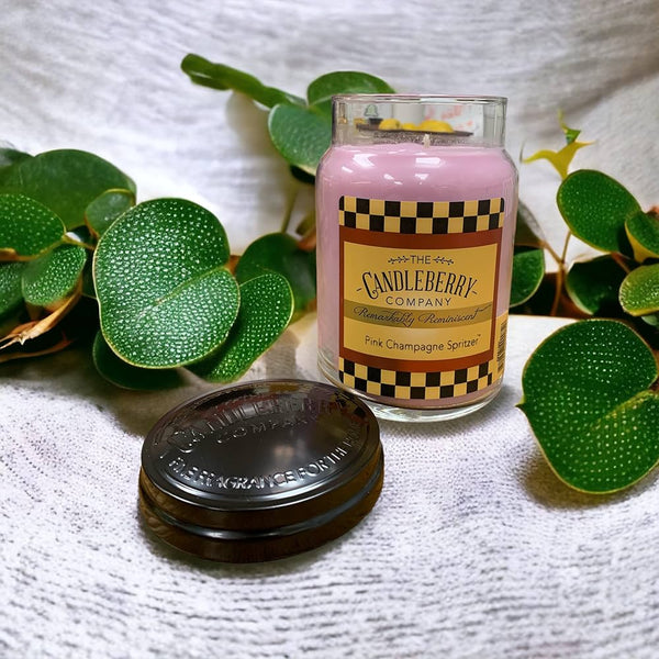 Candleberry Candles | Strong Fragrances for Home | Hand Poured in The USA | Highly Scented & Long Lasting | Large Jar | Spring Scents (Pink Champagne Spritzer)