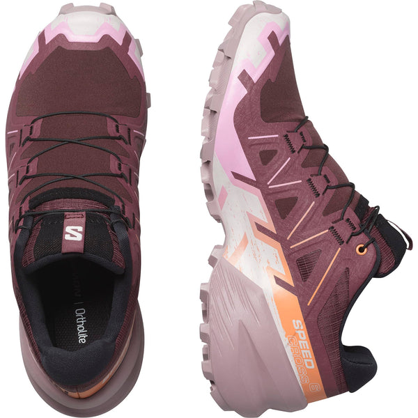 Salomon Speedcross 6 Trail Running and Hiking Shoe Womens Catawba Grape/Papaya/Deauville mauve Size 8