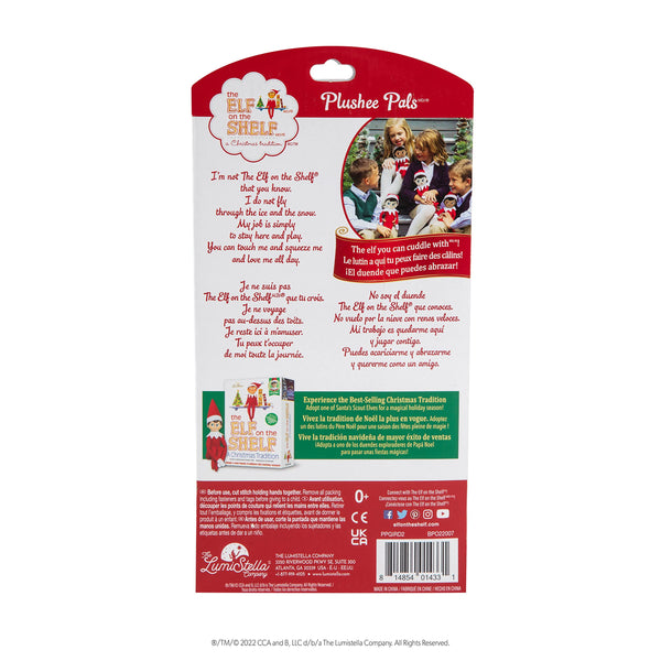 The Elf on the Shelf Plushee Pals - 17-inch Scout Elf Plush Toys - Huggable and Lovable Brown Eyed Girl Stuffed Elf Plush