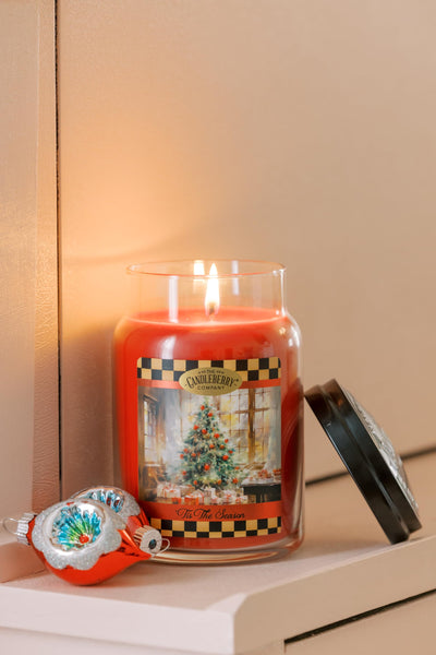 Candleberry Candles Fall and Winter Scents | Strong Fragrances for Home | Hand Poured in The USA | Highly Scented & Long Lasting | Large Jar 26 oz (Tis The Season)