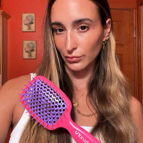 FHI Heat UNbrush Detangling Brush for Pain-Free Brushing on All Wet or Dry Hair Types  Durable DuoFlex Anti-Static Bristles, Lightweight Handle, Vented Hair Brush