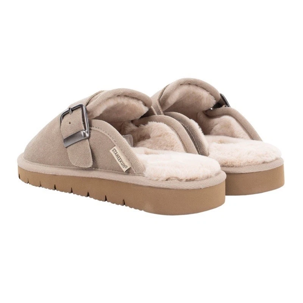 Staheekum Women's Chelan Buckle Clog Plush Fluffy Slip On Ladies Shoe