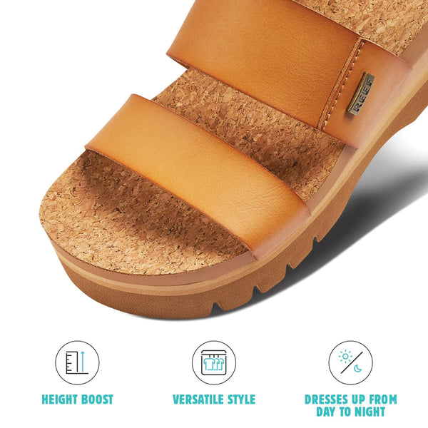 REEF Womens Sandals, Cushion Vista Higher, Natural