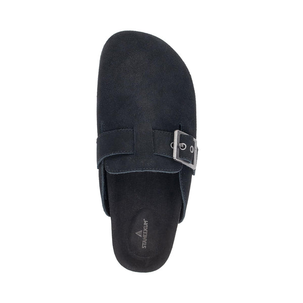 Staheekum Womens Crescent Suede Clog Slippers – Slip-On Mules with Microsuede Lining and Defender Water & Stain Repellent