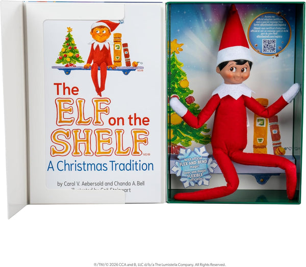 The Elf on the Shelf Box Set - Poseable Boy Scout Elf with Brown Eyes