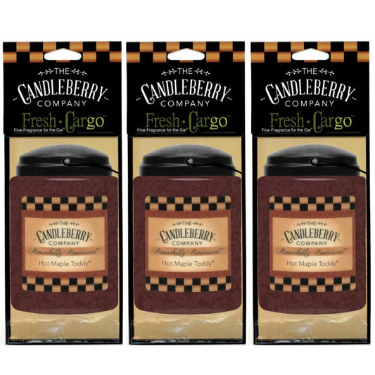 Candleberry Hot Maple Toddy Car Freshener X3