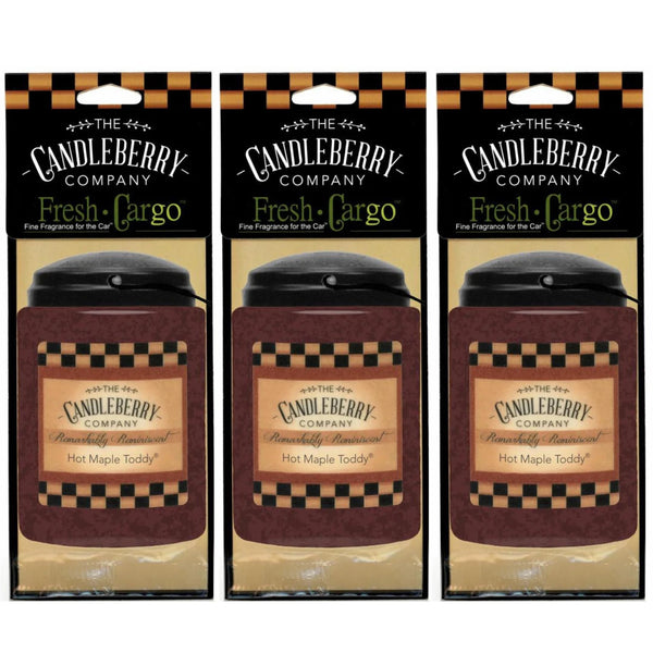 Candleberry Hot Maple Toddy Car Freshener X3