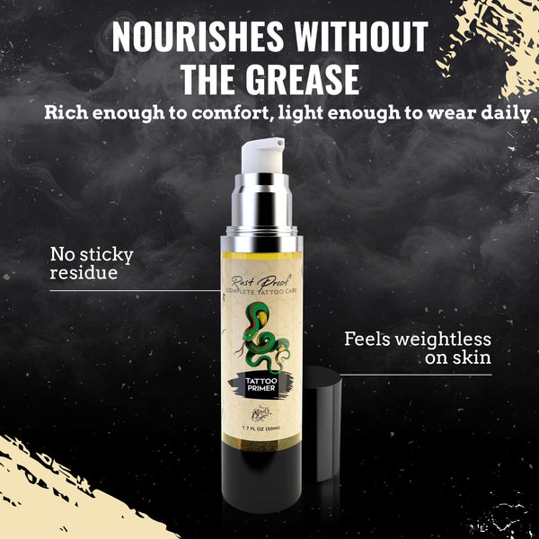 Nirvanta Rust Proof Tattoo Sealer 1.7 fl oz – Tattoo Sealing Body Lotion for Pre-Care & Long Term Ink Maintenance