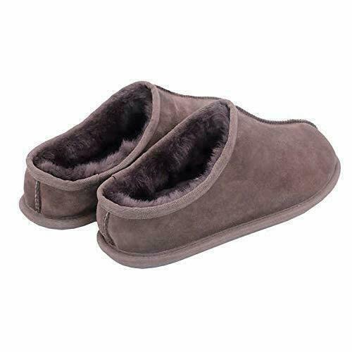 Kirkland Signature Men's Shearling Genuine Sheepskin Clog Slipper Brown