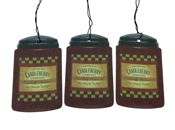 Candleberry Hot Maple Toddy Car Freshener X3