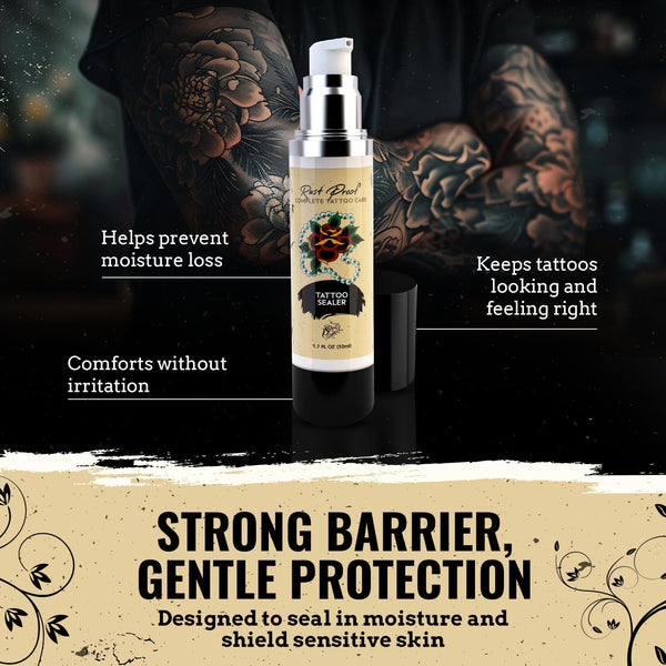 Nirvanta Rust Proof Tattoo Sealer 1.7 fl oz – Tattoo Sealing Body Lotion for Pre-Care & Long Term Ink Maintenance