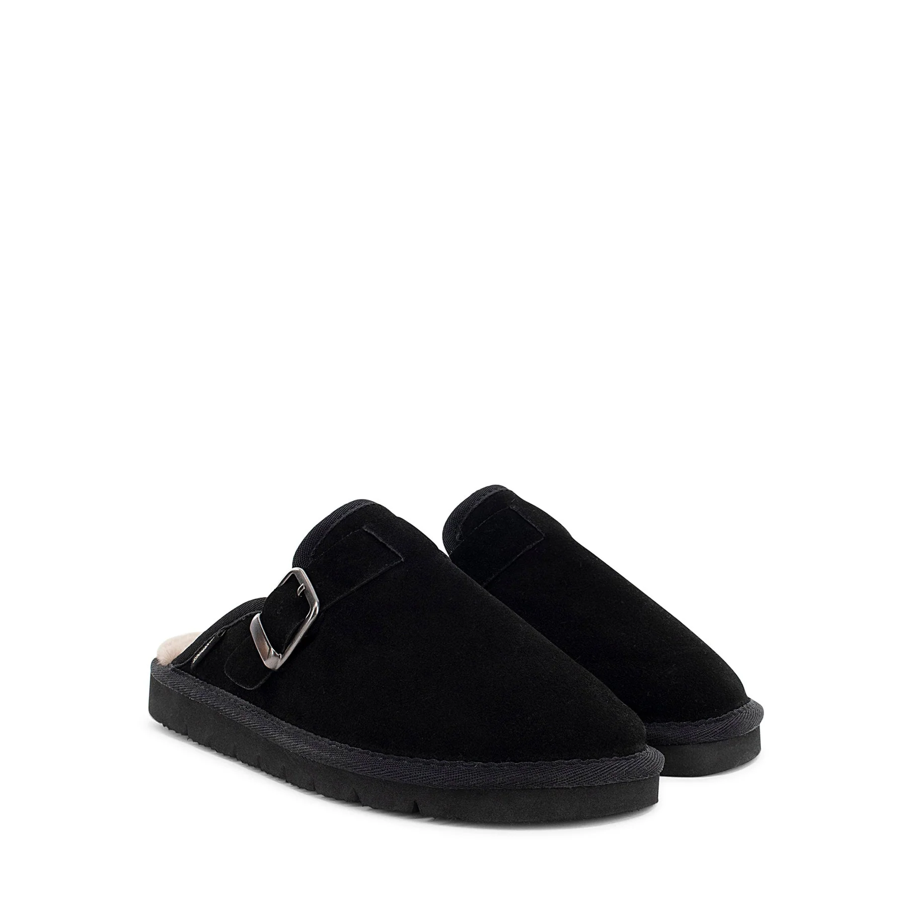 Staheekum Women's Chelan Buckle Clog Plush Fluffy Slip On Ladies Shoe